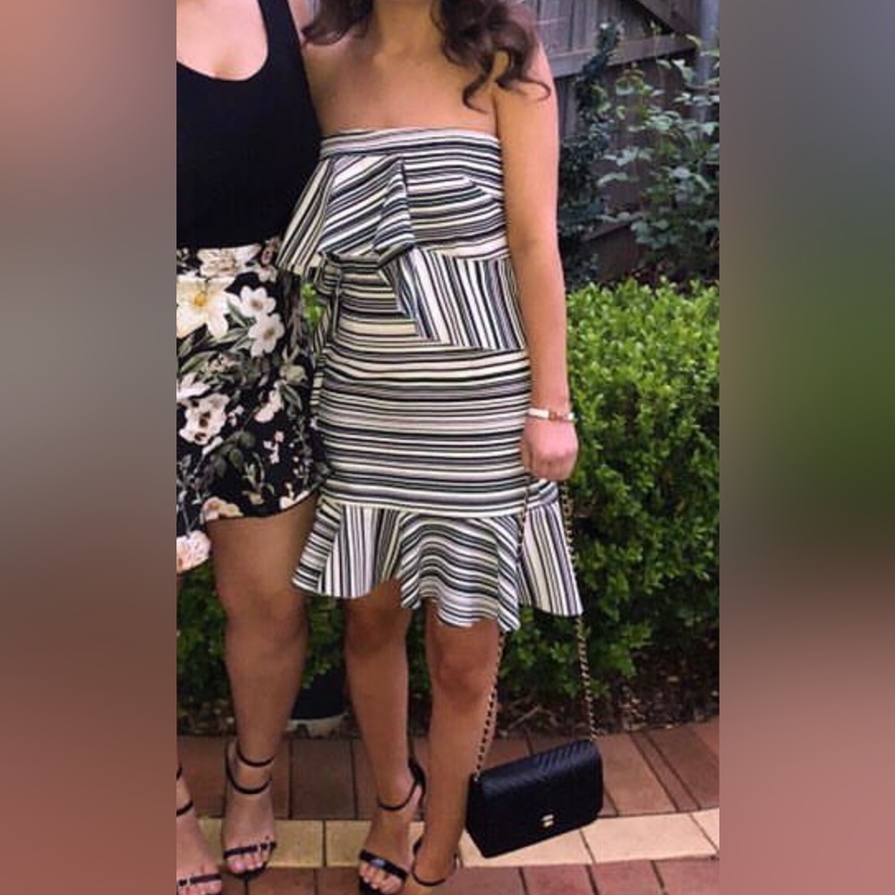 By Johnny Briath Stripe Frill Mini Dress - Picture 7 of 7